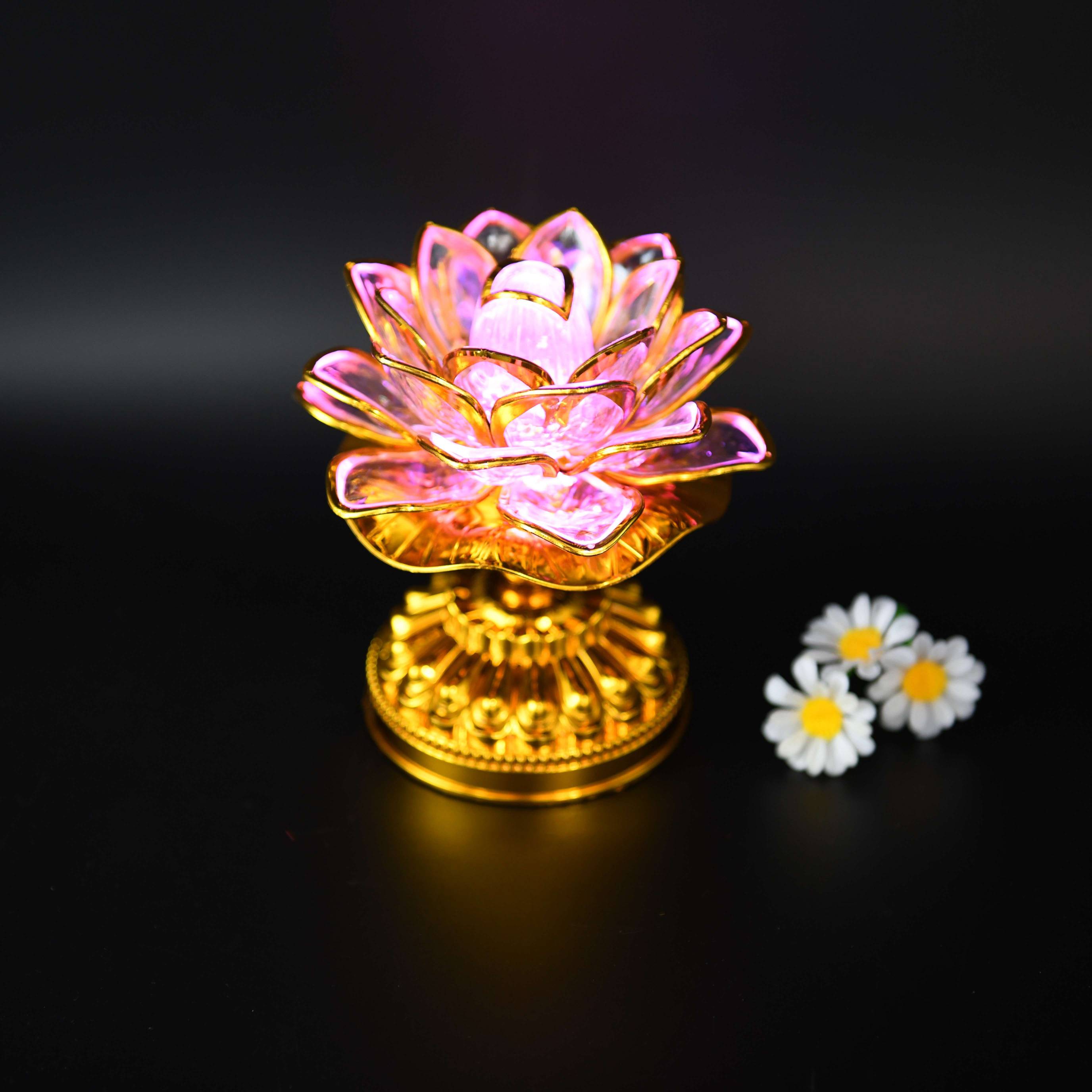 七彩水晶莲花灯
